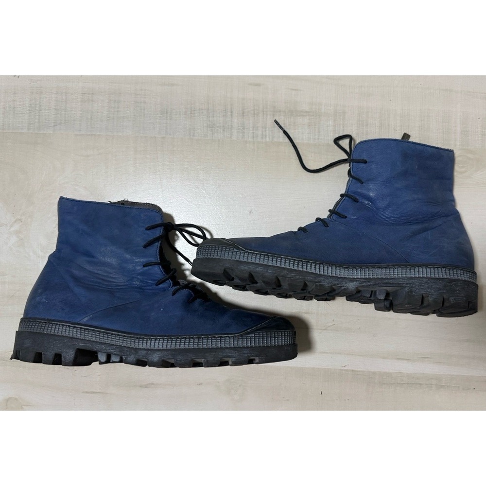 LOFINA Ottanio Leather i6 965 Low Boots Lace Up Zip Womens Size EU 41/US 10 Blue - Picture 7 of 11